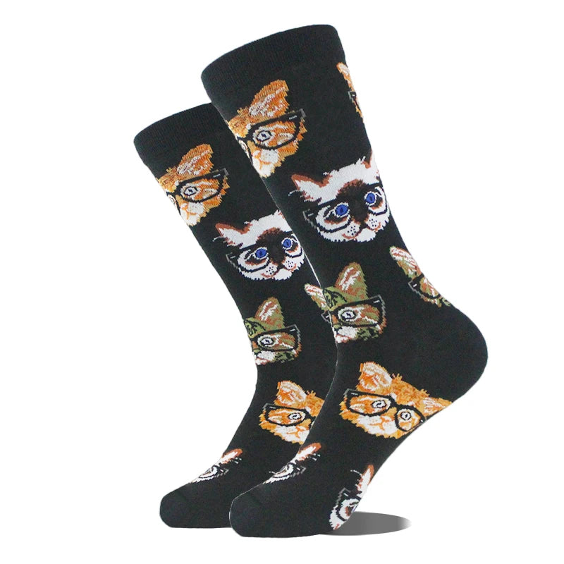 Men's Funny Socks, Novelty Cotton Crew Socks, Crazy Designs