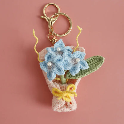 Flower Keychain Cute Crochet Floral Keyring for Bags and Gifts