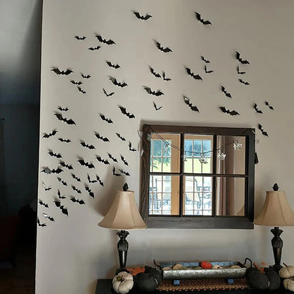 Halloween Bat Wall Decorations – 3D Black Bat Wall Stickers