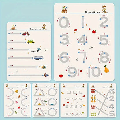 Reusable Tracing Workbook for Kids with Pen and Eraser, 34 Pages