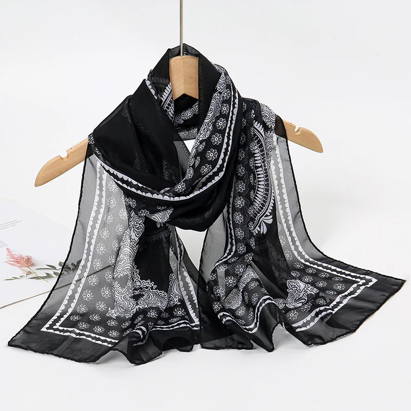 Chiffon Scarf for Women, 50×160cm Lightweight Summer Shawl