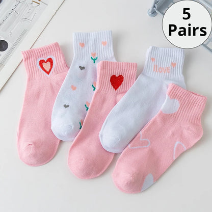 Women's Ankle Socks, Cute Pink Cat Low Cut Cotton-Feel Socks