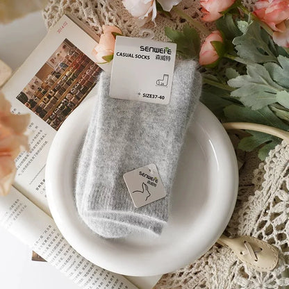 Women's Winter Socks – Thick Warm Mid-Calf Cashmere Blend Socks