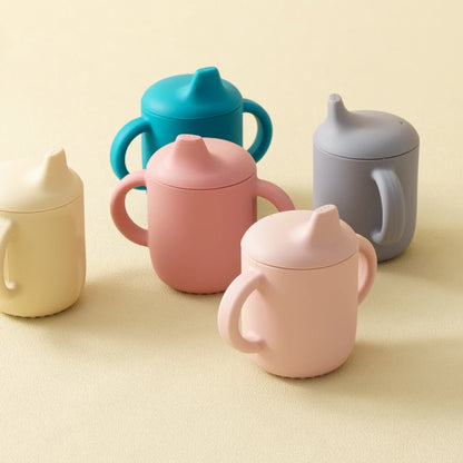 Silicone Baby Cup with Handles for Learning to Drink