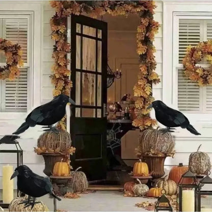 Halloween Crow Decoration 6PCS Artificial Feather Horror Party Props