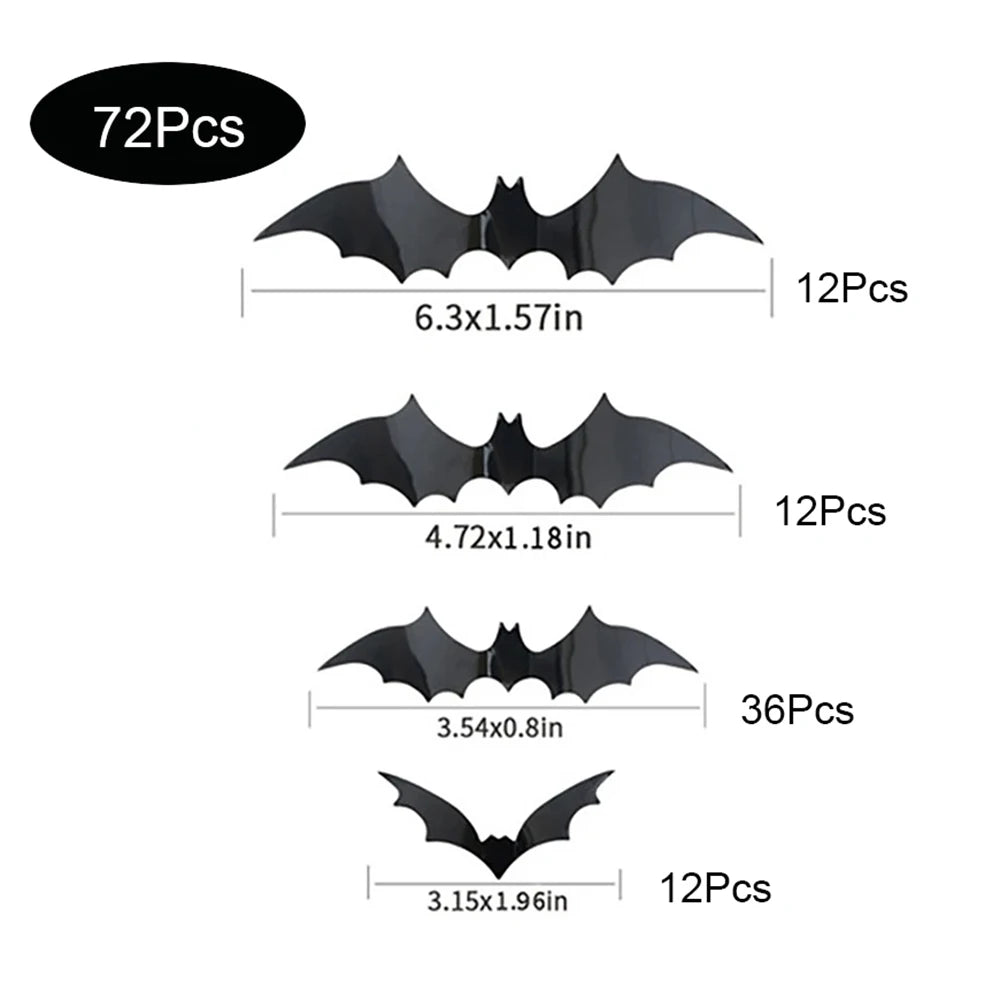 Halloween Bat Wall Decorations – 3D Black Bat Wall Stickers