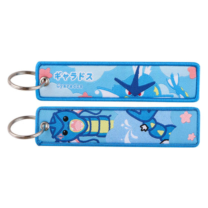 Embroidered Keychain Double-Sided Key Fob for Car & Motorcycle
