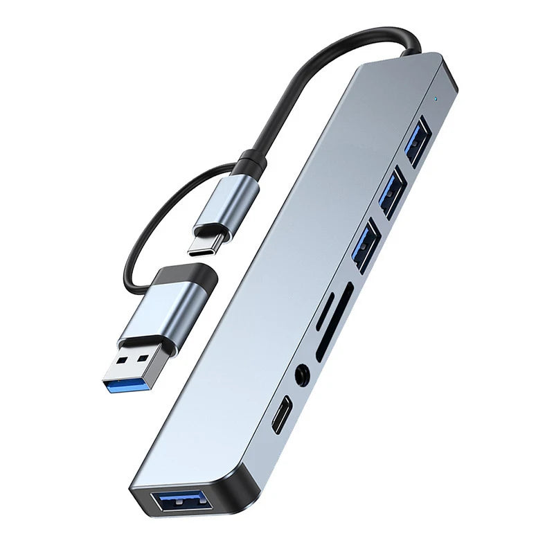 USB C Hub with Card Reader USB 3.0 and 3.5mm Audio Adapter