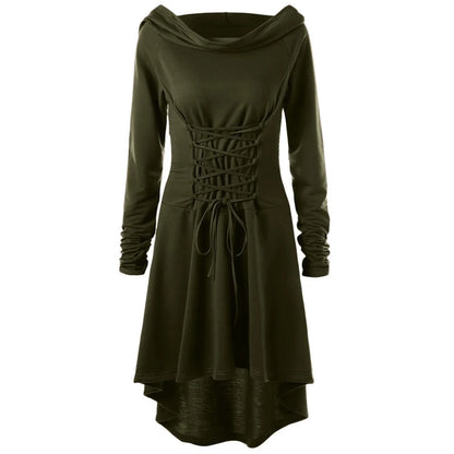 Medieval Costume Dress Hooded Archer Renaissance Halloween Outfit