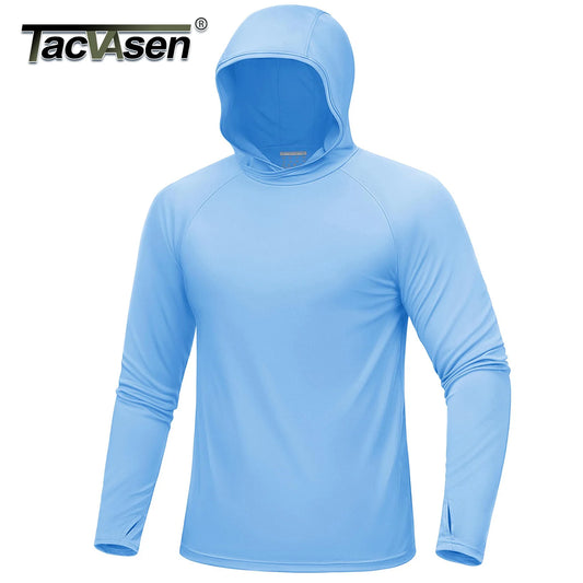 Men's UPF 50+ Sun Protection Shirt Long Sleeve Hooded Top
