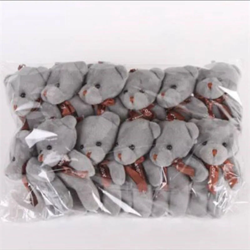 Mini Teddy Bear Keychain, Soft Plush Bag Charm, 12-Piece Set
