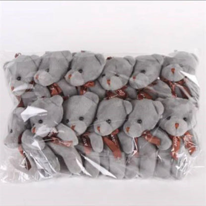 Mini Teddy Bear Keychain, Soft Plush Bag Charm, 12-Piece Set