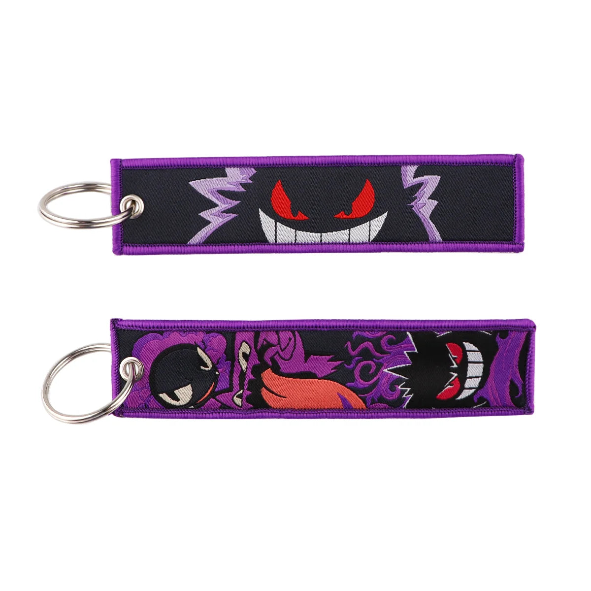 Embroidered Keychain Double-Sided Key Fob for Car & Motorcycle