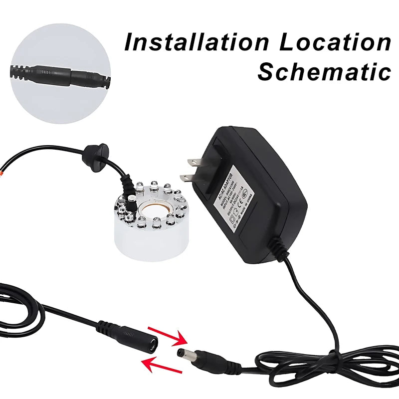 Mini Halloween Fog Machine with 12 LED Lights for Ponds