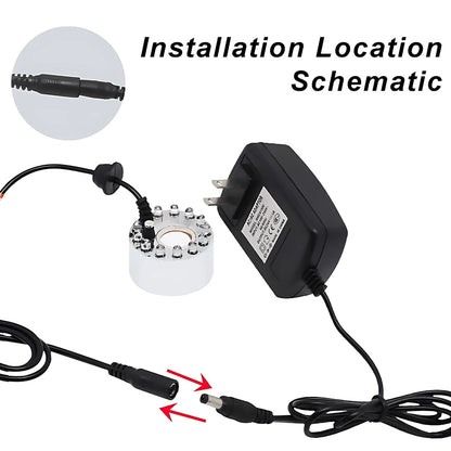 Mini Halloween Fog Machine with 12 LED Lights for Ponds