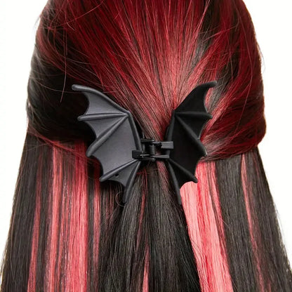 Gothic Bat Hair Clip – Matte Black Halloween Hair Accessory