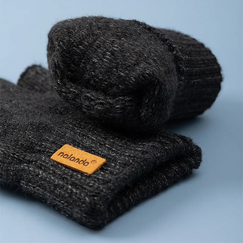 Fingerless Winter Gloves Warm Knit Elbow Length Touchscreen Gloves