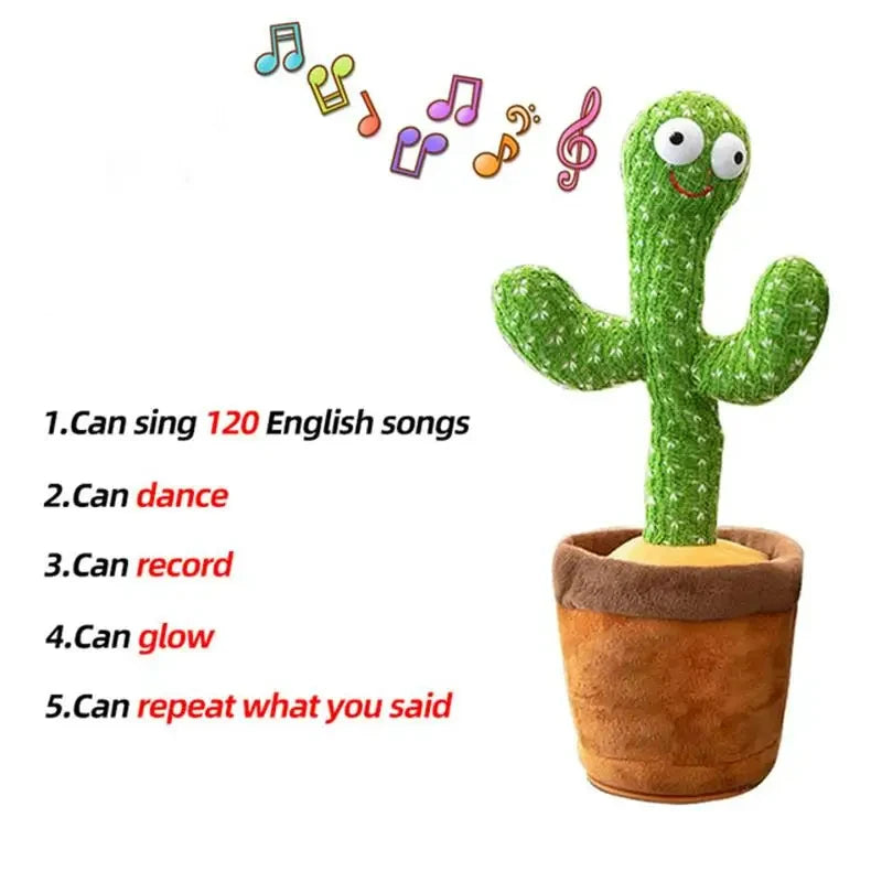 Dancing Cactus Toy with Talking, Singing and Repeating Functions