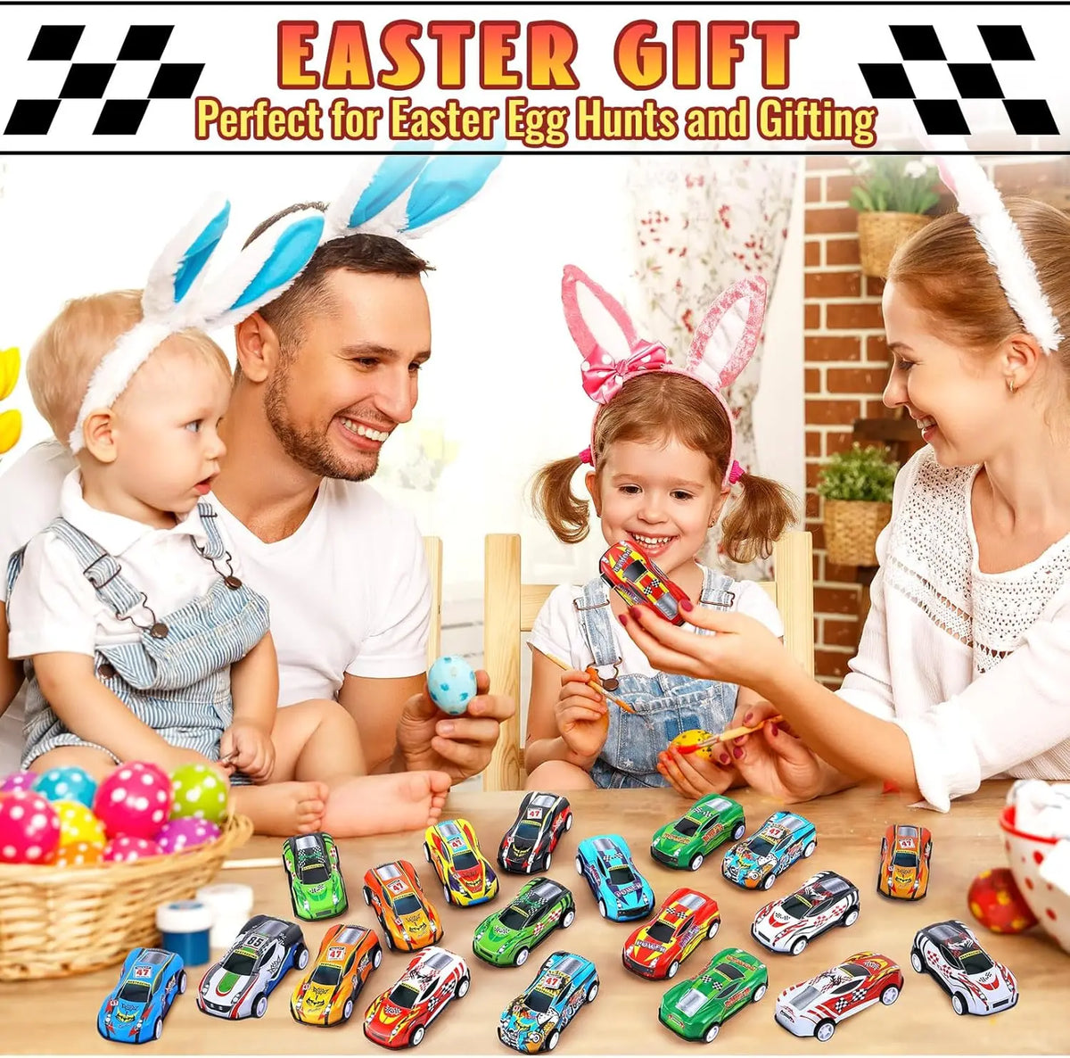 Mini Pull Back Cars – 10-48 Piece Set with Storage Container
