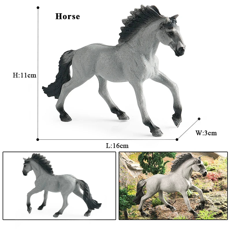 Horse Figurine, Realistic PVC Animal Model Toy for Kids