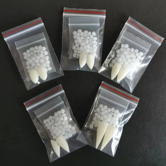 Vampire Fangs Resin Halloween False Teeth with Glue for Cosplay