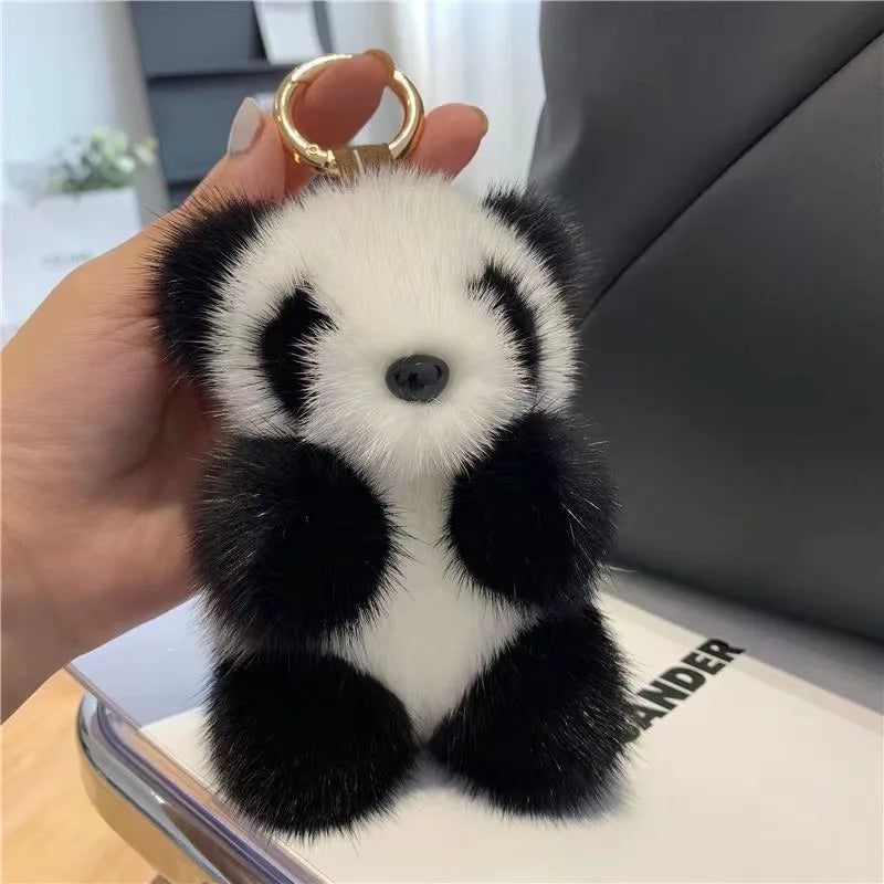 Panda Plush Keychain Cute Bag Charm for Keys and Accessories