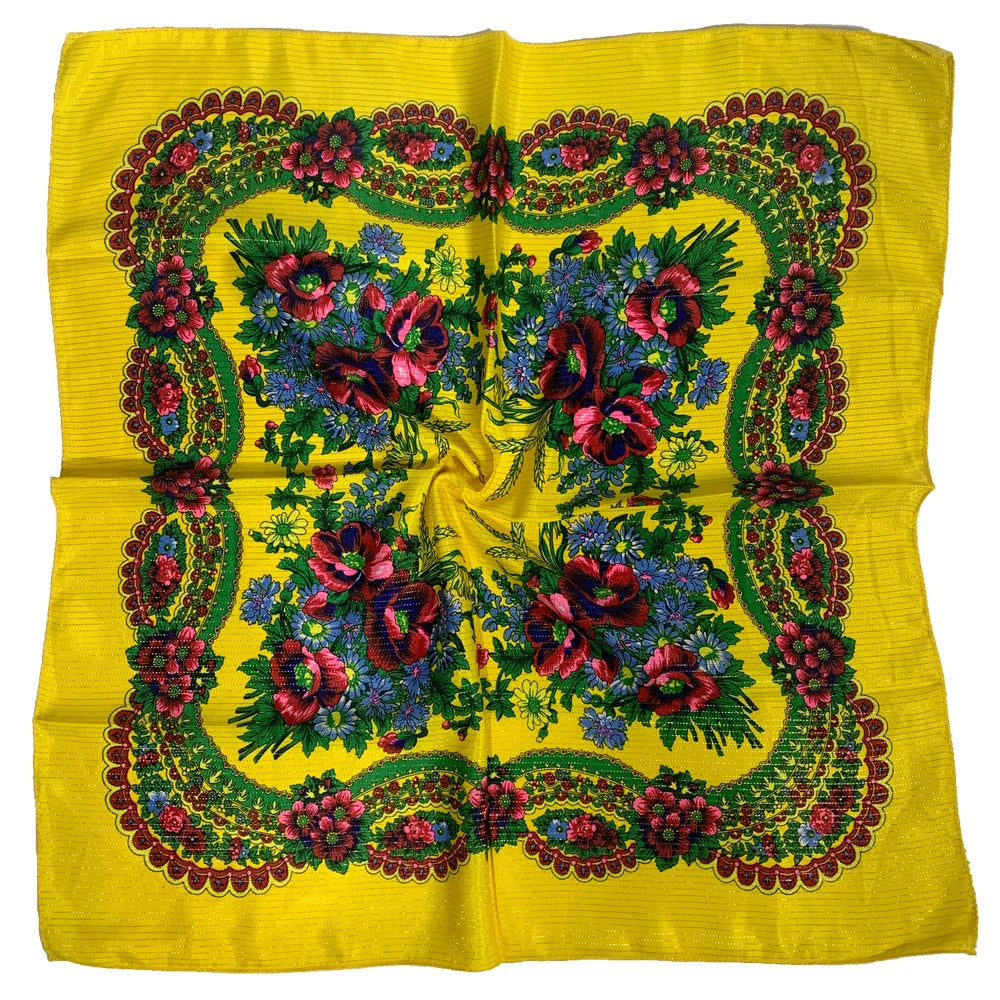 Women's Square Scarf, 70×70cm Printed Head Scarf and Bandana