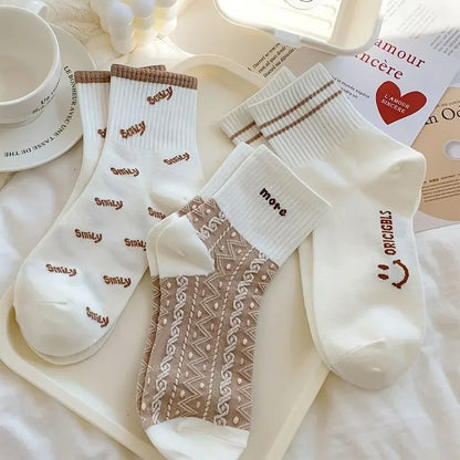 Women's Crew Socks – Cute Patterned Casual Socks 5-Pair Set