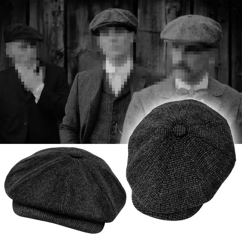 Newsboy Cap Plaid Octagonal Flat Cap for Men and Women