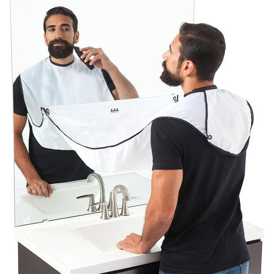 Beard Shaving Apron with Suction Cups Hair Catcher Bib