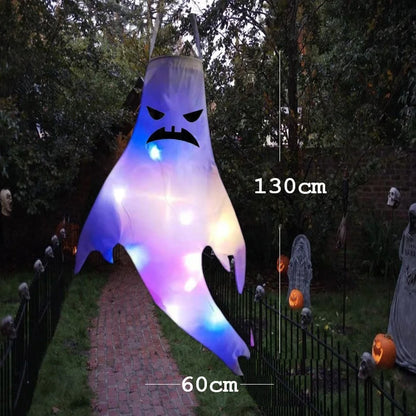 Halloween LED Ghost Decoration 130cm Hanging Luminous Prop