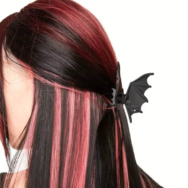 Gothic Bat Hair Clip – Matte Black Halloween Hair Accessory