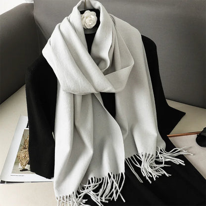 Women's Winter Scarf Warm Long Pashmina Shawl with Tassels