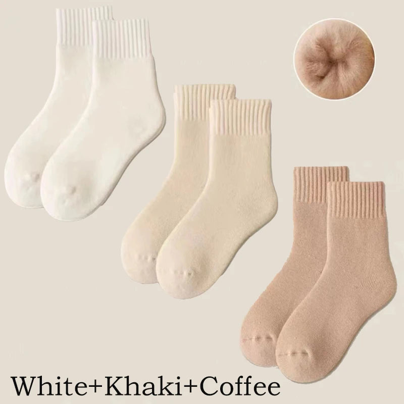 Women's Winter Socks Thick Wool Cashmere Warm 3-Pack