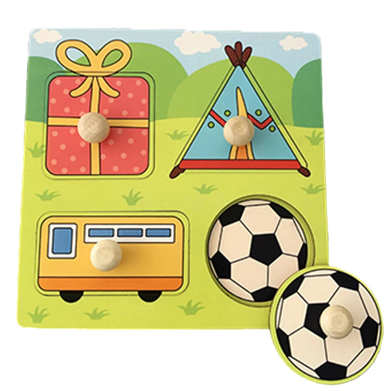 Wooden Montessori Puzzle for Toddlers – Educational Shape Matching Toy
