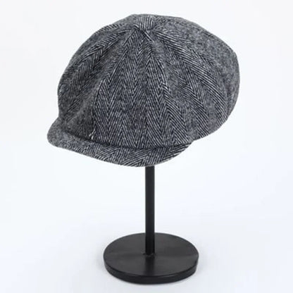 Newsboy Cap Plaid Octagonal Flat Cap for Men and Women