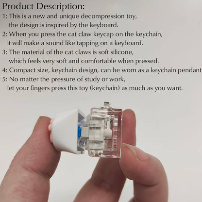 Fidget Keychain Cat Paw Silicone Clicker Toy