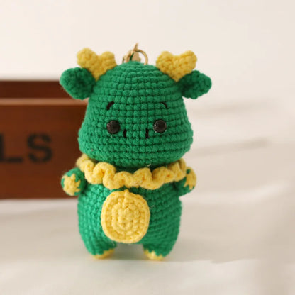 Crochet Rabbit Keychain Cute Knitted Animal Pendant for Bags and Keys