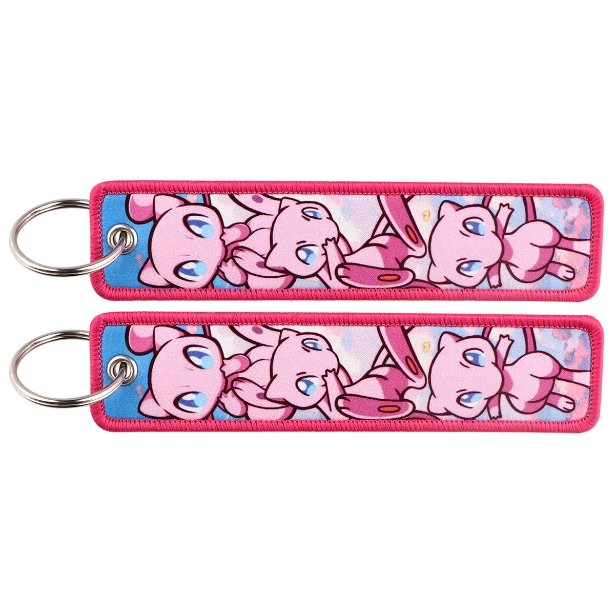 Embroidered Keychain Double-Sided Key Fob for Car & Motorcycle