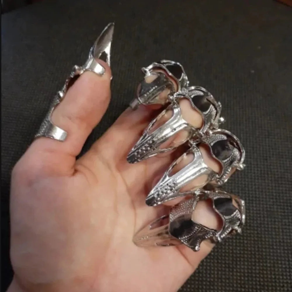 Gothic Knuckle Ring, Punk Claw Full Finger Metal Jewelry