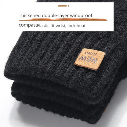 Touchscreen Winter Gloves for Men, Fleece Lined Knitted