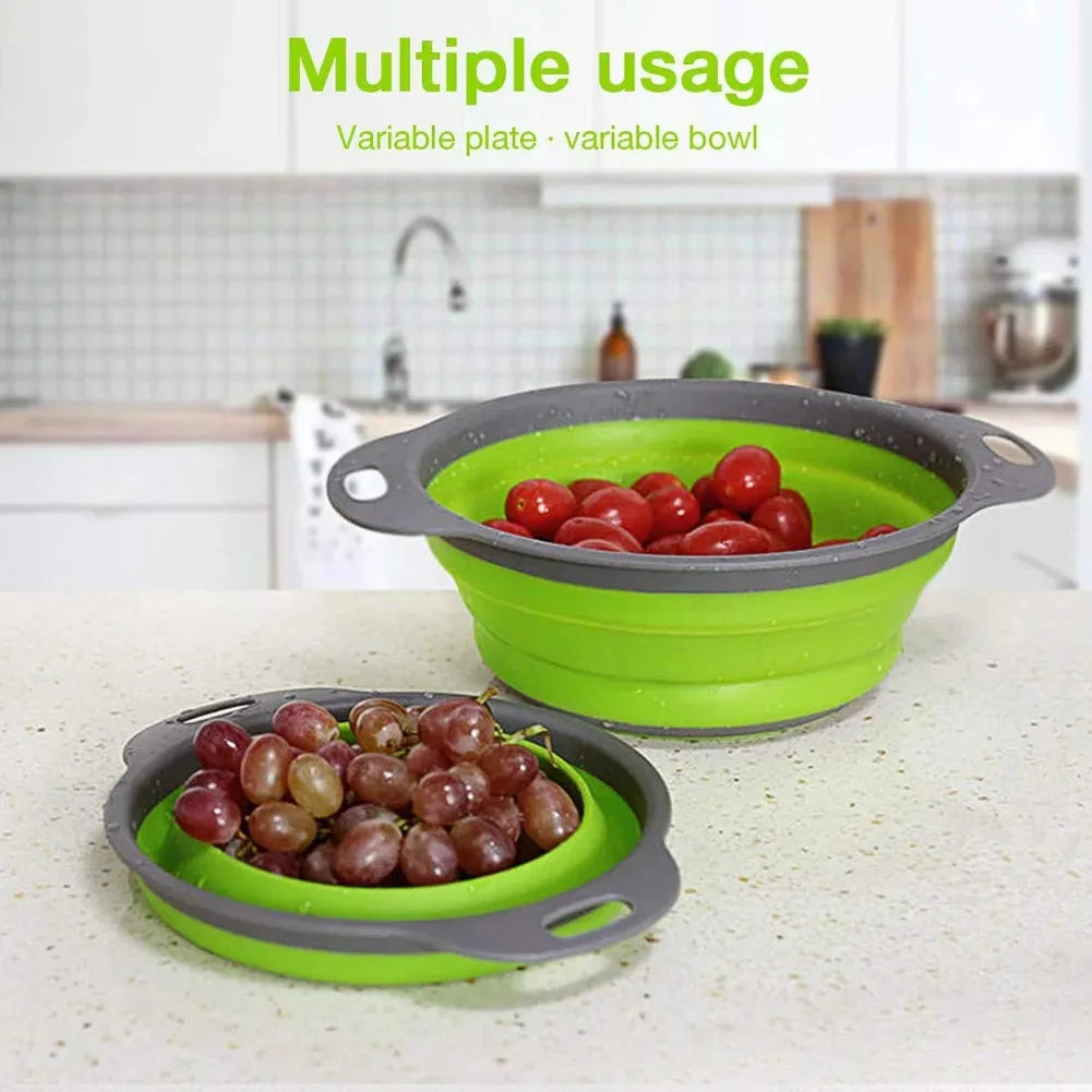 Collapsible Colander Foldable Kitchen Strainer & Drain Basket