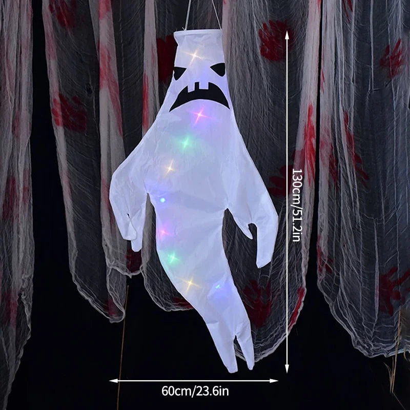 Halloween LED Ghost Decoration 130cm Hanging Luminous Prop
