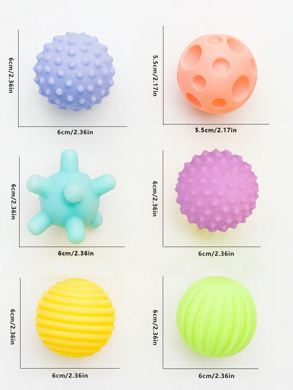 Baby Sensory Balls Set of 6 Textured Teething Toys for Infants
