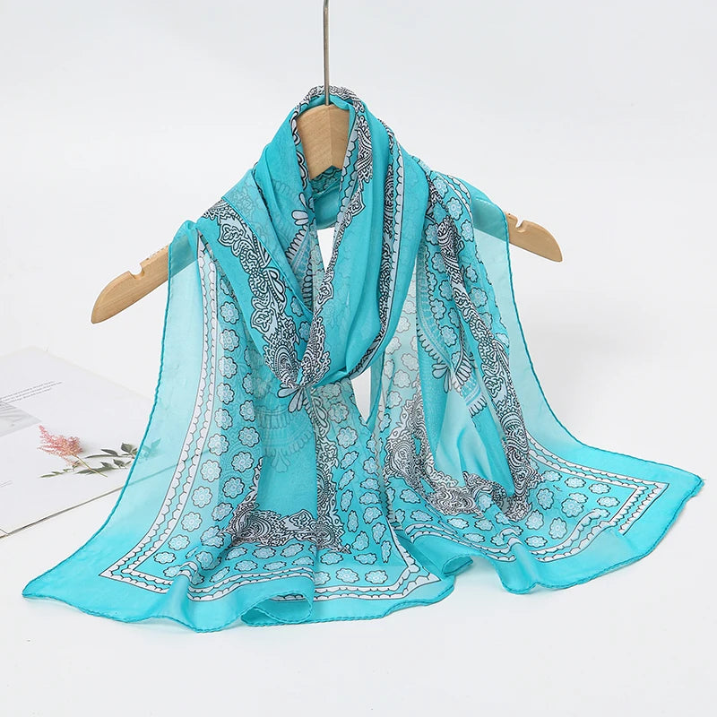 Chiffon Scarf for Women, 50×160cm Lightweight Summer Shawl