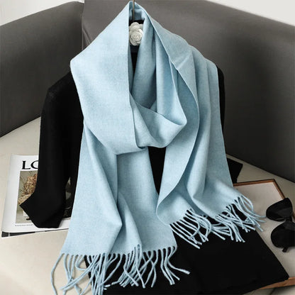Women's Winter Scarf Warm Long Pashmina Shawl with Tassels