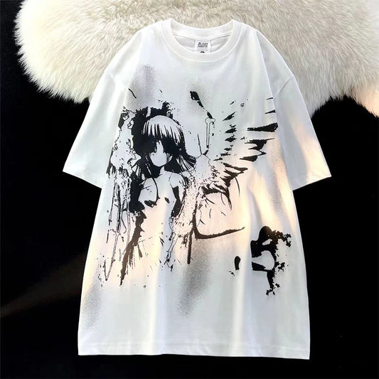 Women's Graphic T-Shirt  Oversized Cotton Casual Tee