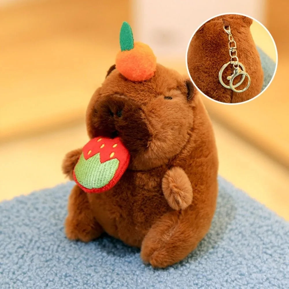 Capybara Plush Toy with Hoodie Wings – Mini Stuffed Animal Keychain