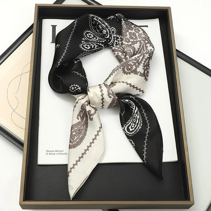 Women's Square Scarf, 70×70cm Printed Satin-Style Headscarf