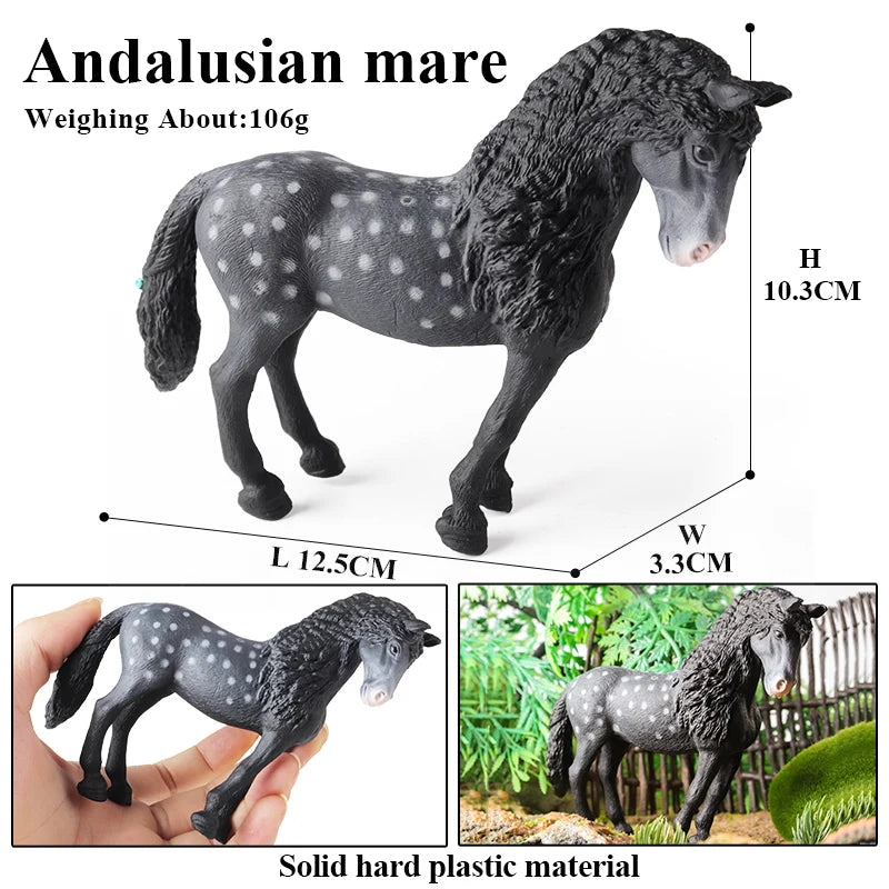 Horse Figurine, Realistic PVC Animal Model Toy for Kids